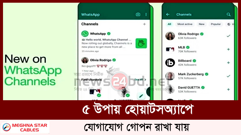 ৫ উপায় হোয়াটসঅ্যাপে যোগাযোগ গোপন রাখা যায়