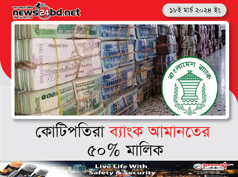 কোটিপতিরা ব্যাংক আমানতের ৫০% মালিক