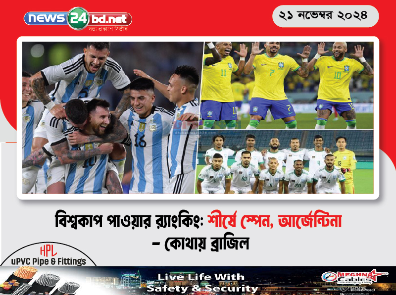 বিশ্বকাপ পাওয়ার র্যাঙ্কিং: শীর্ষে স্পেন, আর্জেন্টিনা – কোথায় ব্রাজিল