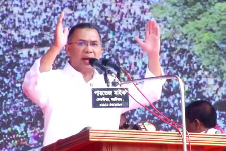 সিলেটে বিএনপির নির্বাচনি জনসভা শুরু, সমাবেশস্থলে তারেক রহমান