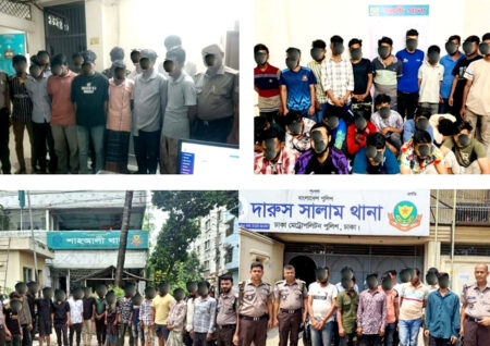 মিরপুরে কিশোর গ্যাং সদস্যসহ বিভিন্ন অপরাধে জড়িত ১৭৫ জন গ্রেফতার