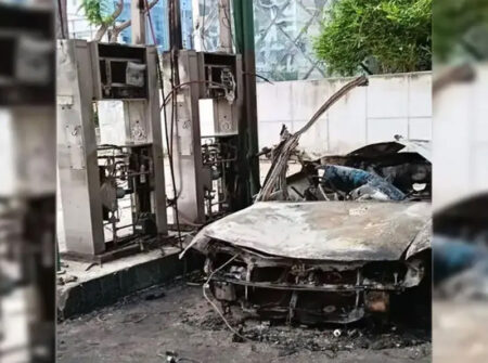 কুড়িলে গ্যাস সিলিন্ডার বিস্ফোরণে পুড়ল প্রাইভেটকার ও পাম্প