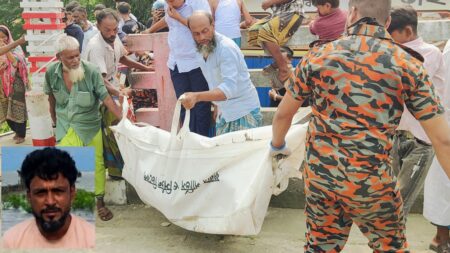 সোনারগাঁওয়ে মেঘনা নদীতে ট্রলার ডুবি, চারদিন পর নিখোঁজ বাবার মরদেহ উদ্ধার